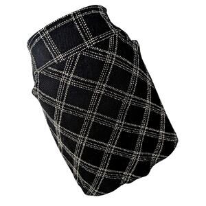 ANN TAYLOR LOFT! RICH BLACK & WHITE PLAID, WIDE WAISTBAND PENCIL STYLE SKIRT! 6